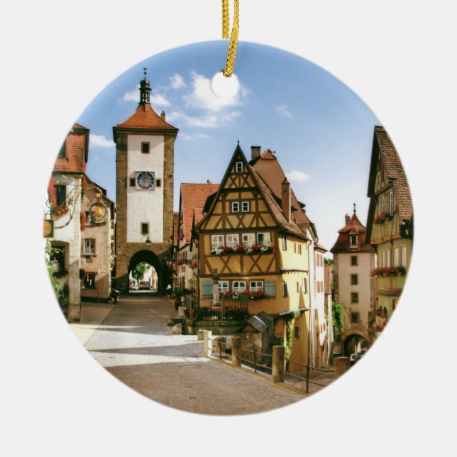 ROTHENBURG, GERMANY CERAMIC TREE DECORATION (Front)