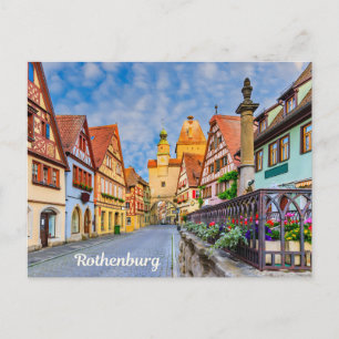 Rothenburg, Germany Medieval Street Buildings Postcard