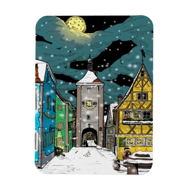 Rothenburg ob der Tauber Germany at Christmas Magnet (Vertical)
