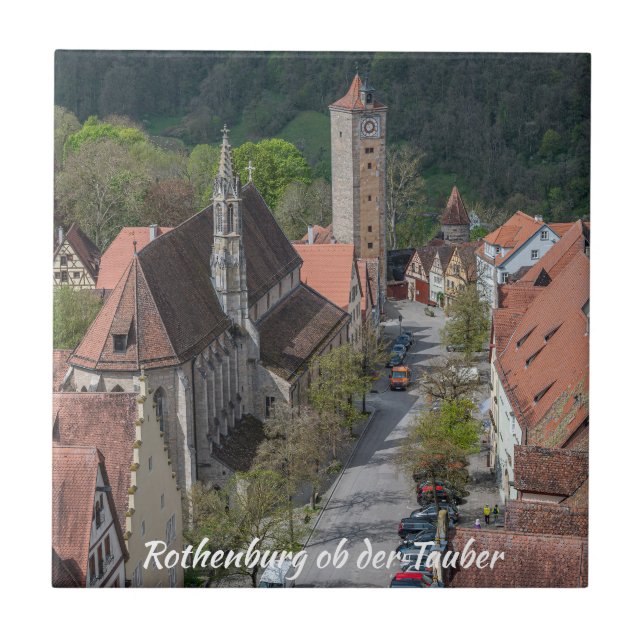 Rothenburg ob der tauber old town from above ceramic tile (Front)