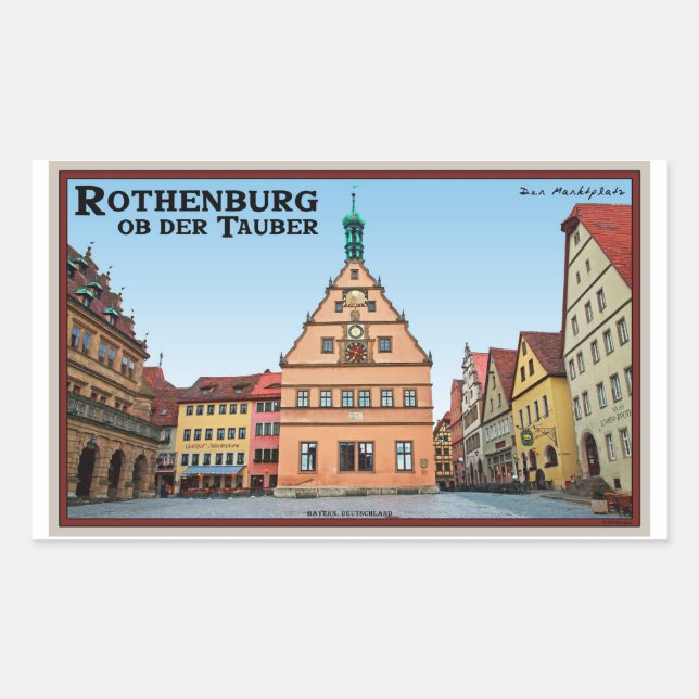 Rothenburg od Tauber - der Marktplatz Rectangular Sticker (Front)
