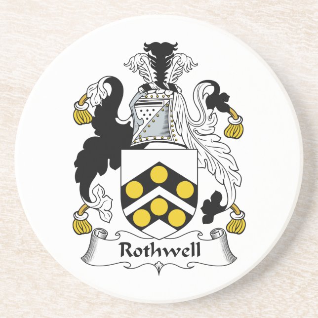 Rothwell Family Crest Coaster (Front)