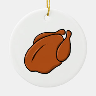 Rotisserie Chicken Full Cooked Chicken Yum Turkey Ceramic Ornament