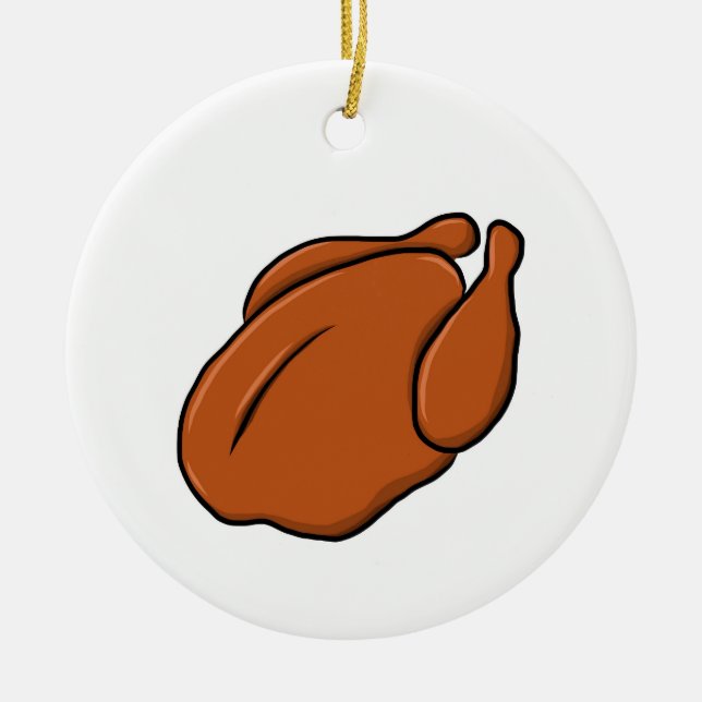 Rotisserie Chicken Full Cooked Chicken Yum Turkey Ceramic Ornament (Front)