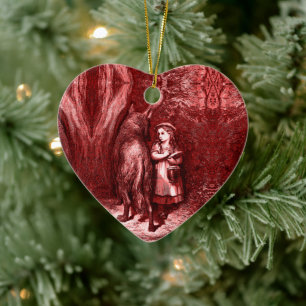 Rotkäppchen Little Red Riding Hood – Grimm Märchen Ceramic Ornament