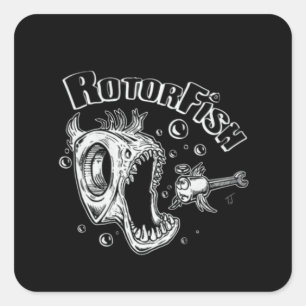 Rotorfish Rotary Square Sticker
