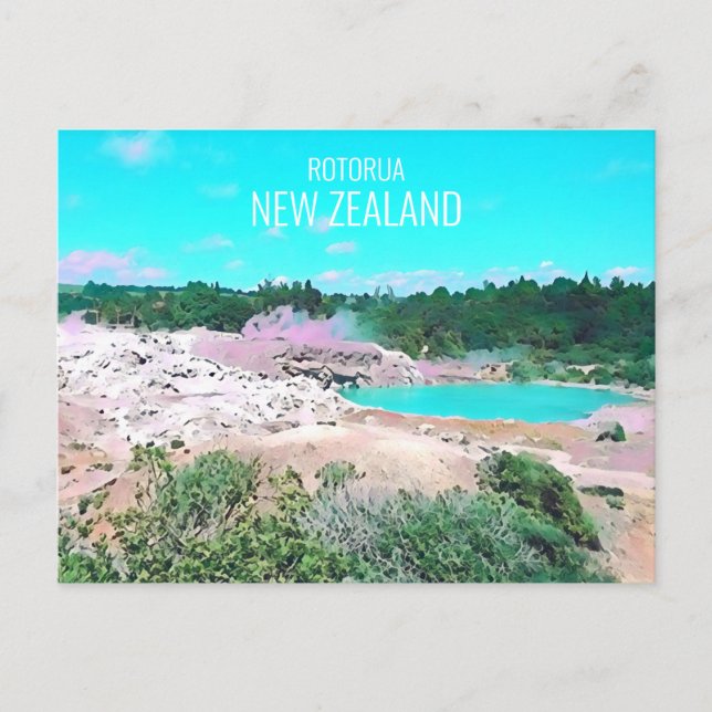 Rotorua hot springs New Zealand  travel Postcard (Front)
