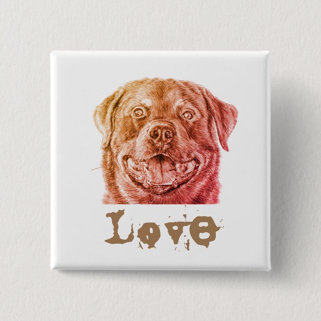 Rott Love 15 Cm Square Badge (Front)