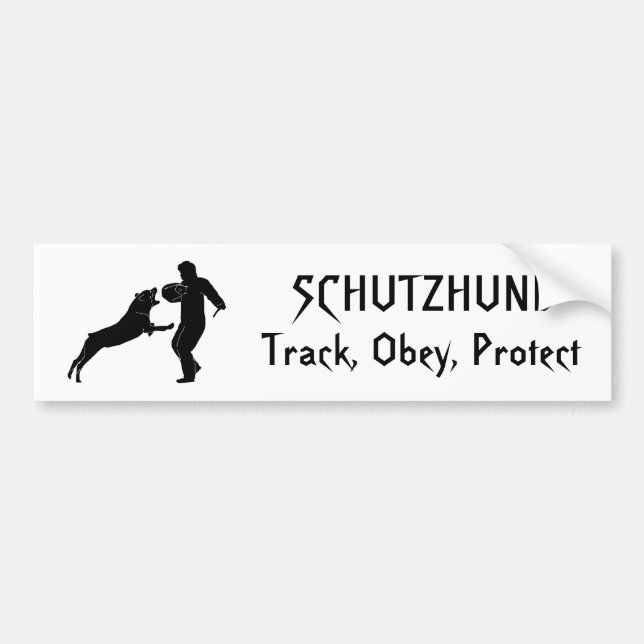 rott, Track, Obey, Protect, SCHUTZHUND Bumper Sticker (Front)