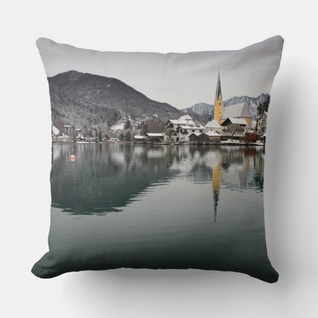 Rottach-Egern at the Tegernsee, Bavaria in winter Cushion (Front)