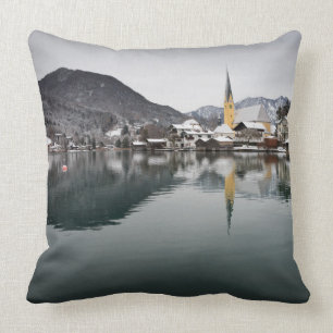 Rottach-Egern at the Tegernsee, Bavaria in winter Cushion
