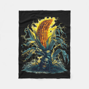 Rotten Corn Maize Ghost Ghoul Harvest Halloween Fu Fleece Blanket