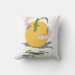 Rotten fruit with worms cushion