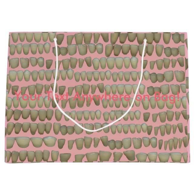 Rotten Teeth Dentist Dentistry Orthodontics Pink Large Gift Bag (Front)