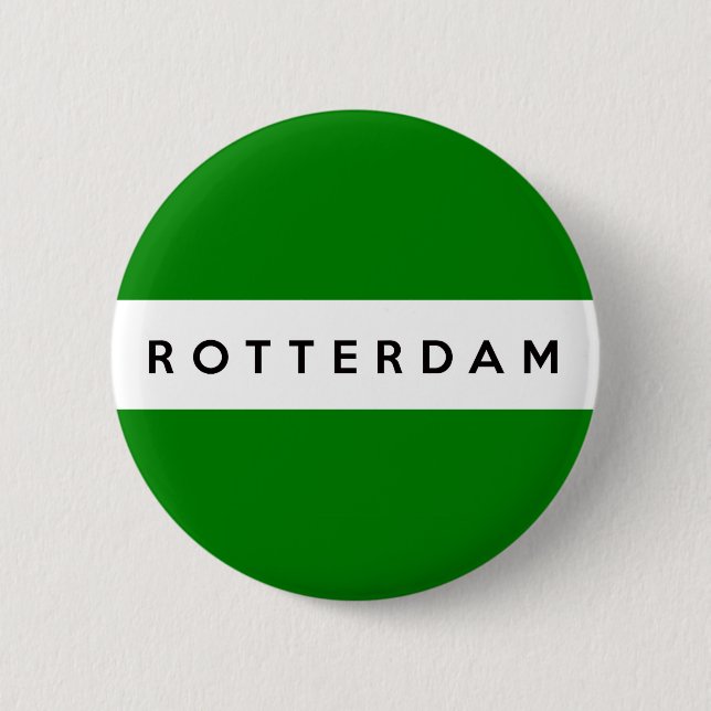 rotterdam city flag netherlands symbol 6 cm round badge (Front)
