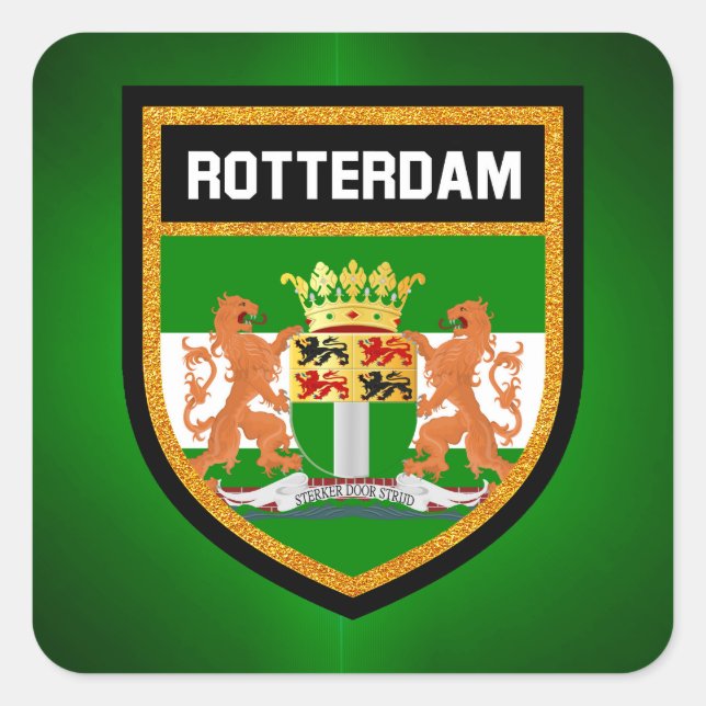 Rotterdam Flag Square Sticker (Front)