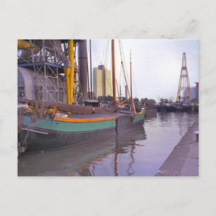 Rotterdam, historic ships, Dutch Sailing barge Postcard