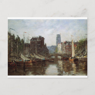 Rotterdam, Le Pont de Bourse by Eugene Boudin Postcard