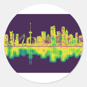 Rotterdam Netherlands Skyline Classic Round Sticker