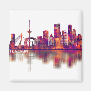 Rotterdam Netherlands Skyline Magnet