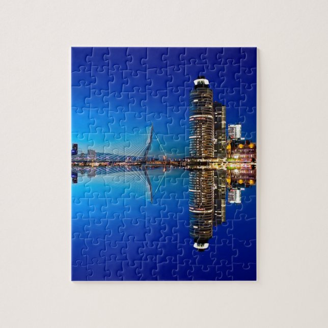 Rotterdam Night Skyline Jigsaw Puzzle (Vertical)