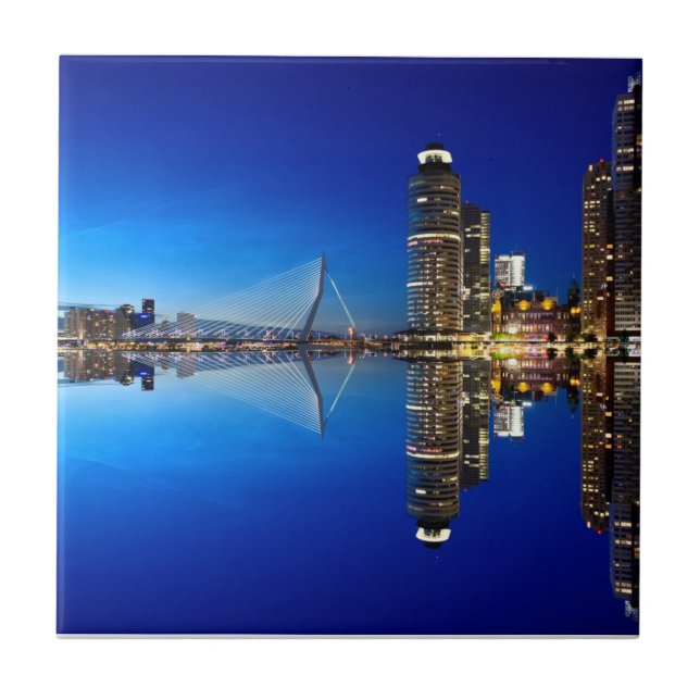 Rotterdam Skyline Cityscape Ceramic Tile (Front)