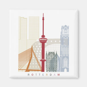 Rotterdam skyline poster magnet