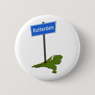 Rotterdam verkeersbord 6 cm round badge