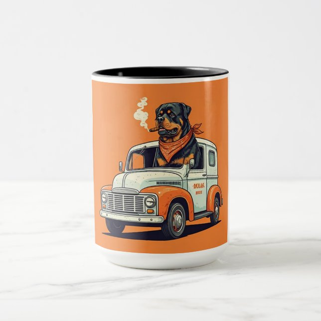 Rottie in the Truck Working Mug (Center)