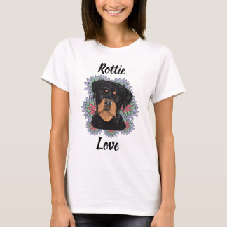 Rottie Love T-Shirt – Whimsical Rottweiler Art
