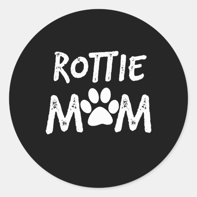rottie mum  sweater rottweiler dog gift women classic round sticker (Front)
