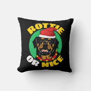 Rottie or Nice Rottweiler Christmas Cushion