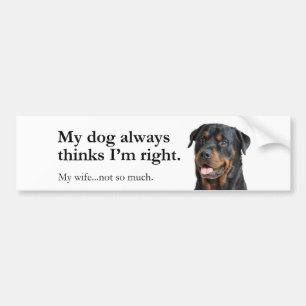 Rottie vs Wife Bumper Sticker