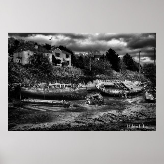 Rotting Boat Carcasses, Fine Art Photograph Poster (Front)