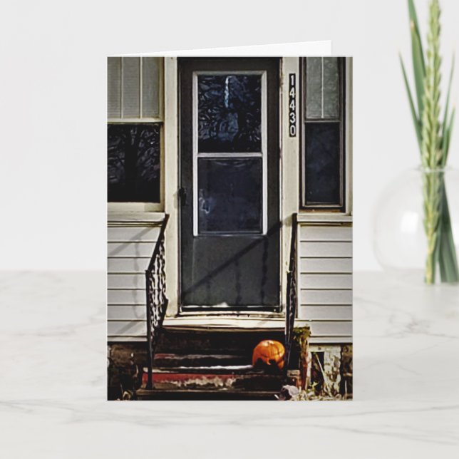 "Rotting Pumpkin Awaits" Hallowe’en Card (Front)