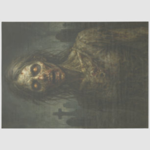 Rotting Zombie Woman in Graveyard Gothic Undead Tissue Paper