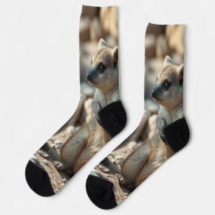 "Rottnest Duo: Two Quokkas in Their Paradise Socks