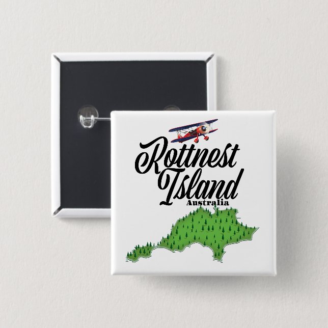 Rottnest Island Australia map 15 Cm Square Badge (Front & Back)