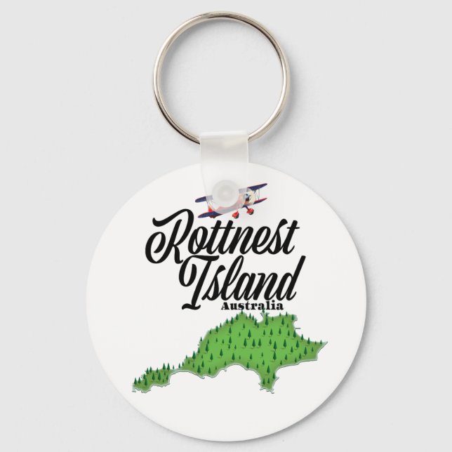 Rottnest Island Australia map Key Ring (Front)