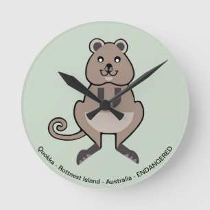Rottnest Island - Cute happy QUOKKA - Round Clock