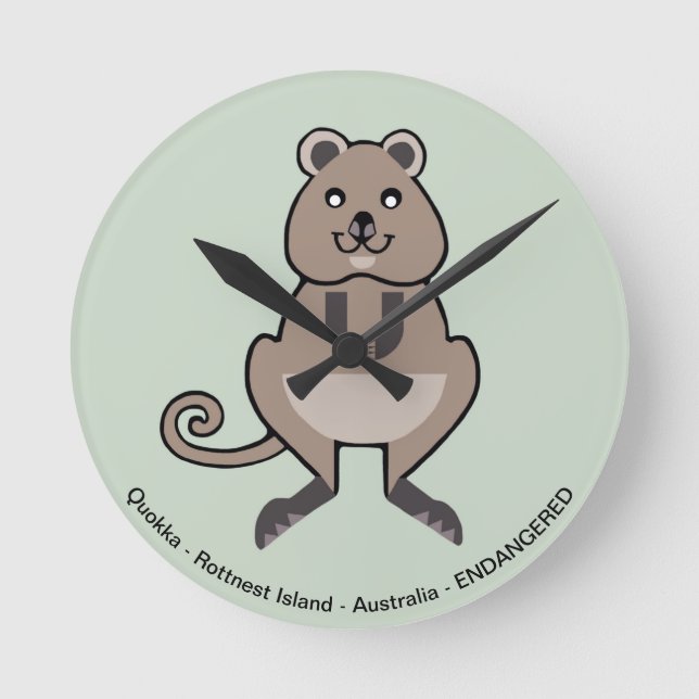 Rottnest Island - Cute happy QUOKKA - Round Clock (Front)