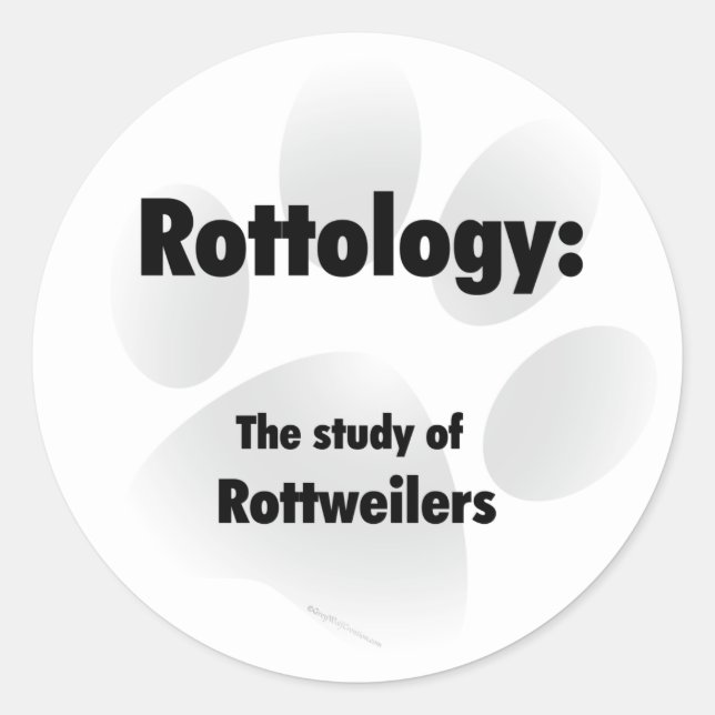 Rottology; Study of Rottweilers, Rottweiler, Rott Classic Round Sticker (Front)