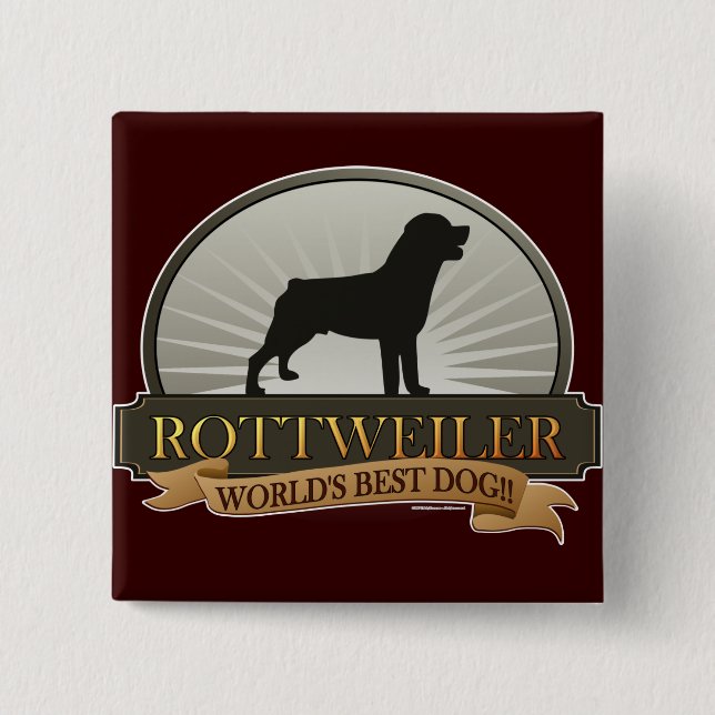 Rottweiler 15 Cm Square Badge (Front)