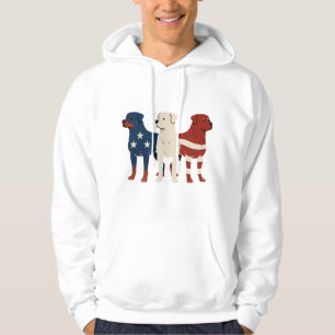 Rottweiler 4th of July Dog Lover Men USA Flag Hoodie