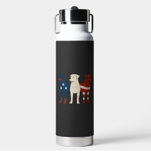 Rottweiler 4th of July Dog Lover Men USA Flag Water Bottle