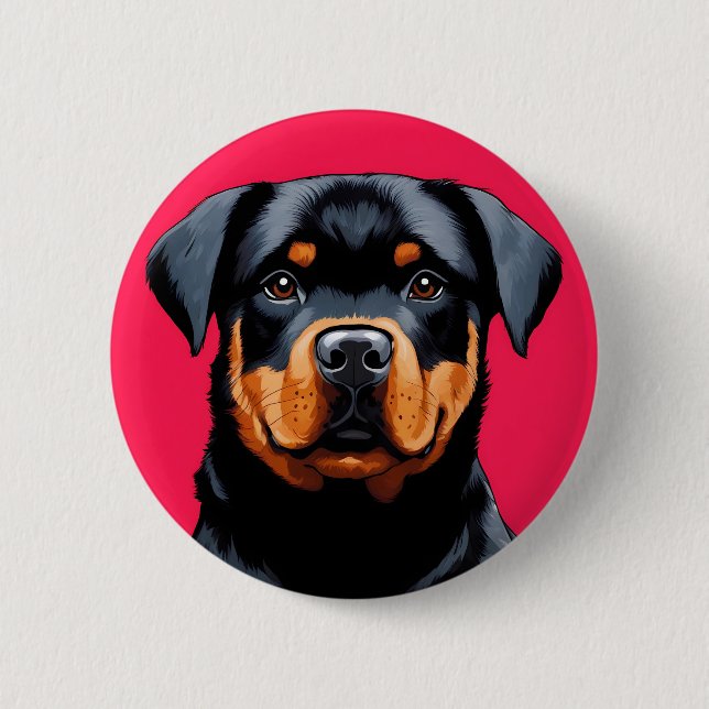Rottweiler 6 Cm Round Badge (Front)