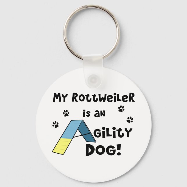Rottweiler Agility Dog Keychain (Front)