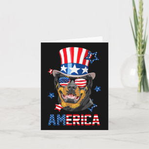 Rottweiler American Flag 4th Of July Patriotic Dog Card