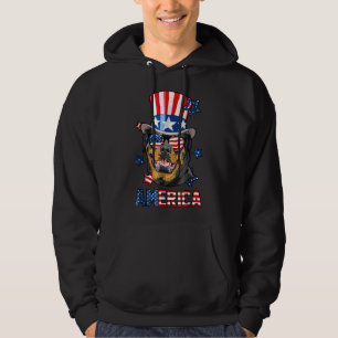 Rottweiler American Flag 4th Of July Patriotic Pn Hoodie