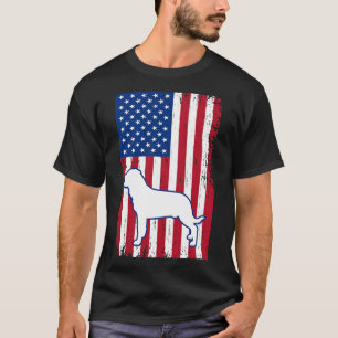 Rottweiler American Flag Usa Patriotic Dog Lover T-Shirt